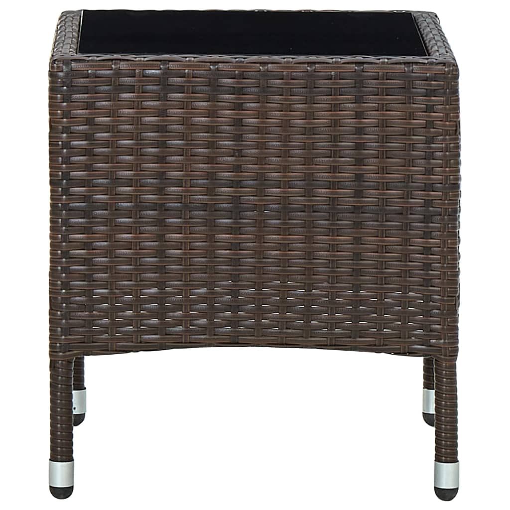 vidaXL Gartentisch Braun 40x40x45 cm Poly Rattan
