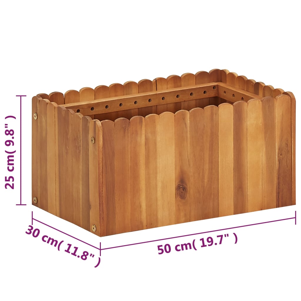 vidaXL Garten-Hochbeet 50 x 30 x 25 cm Massivholz Akazie