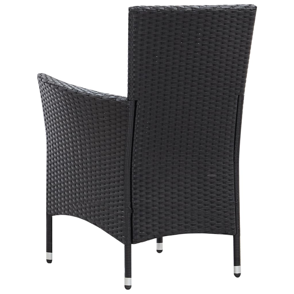 vidaXL 9-tlg. Garten-Essgruppe Poly Rattan Schwarz