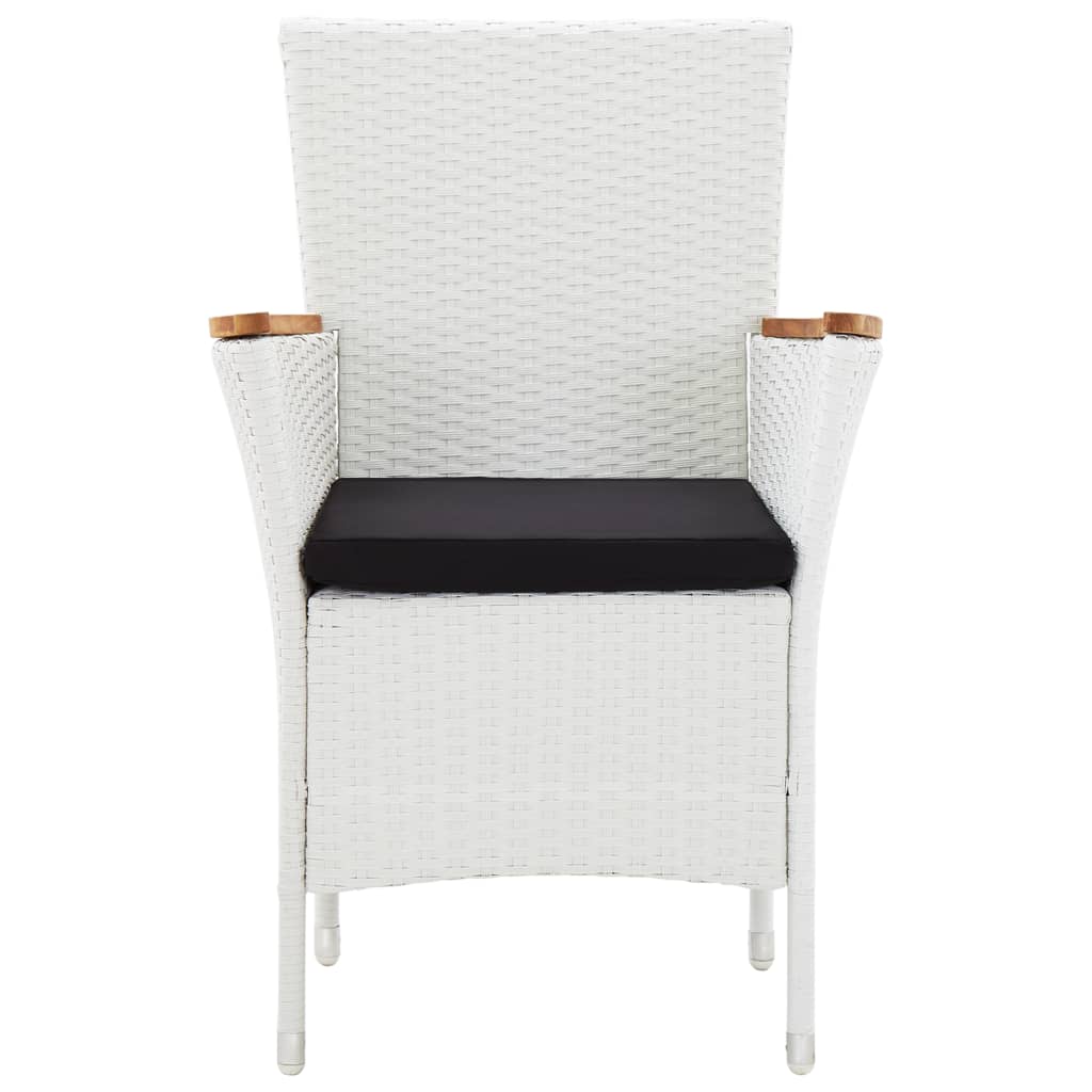 vidaXL 9-tlg. Garten-Essgruppe Poly Rattan Weiß