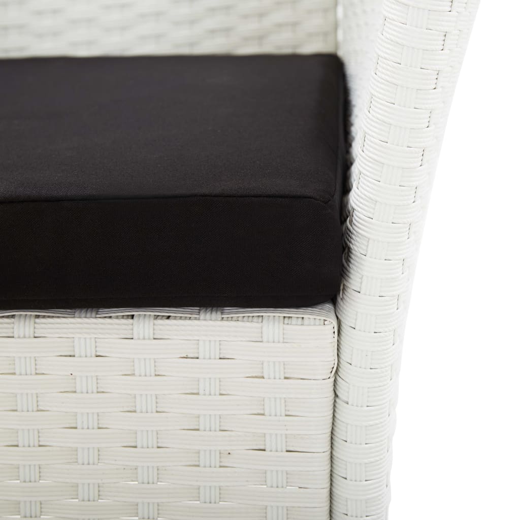 vidaXL 9-tlg. Garten-Essgruppe Poly Rattan Weiß