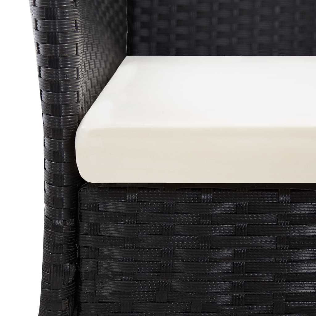 vidaXL 7-tlg. Garten-Essgruppe Poly Rattan und Akazienholz Schwarz