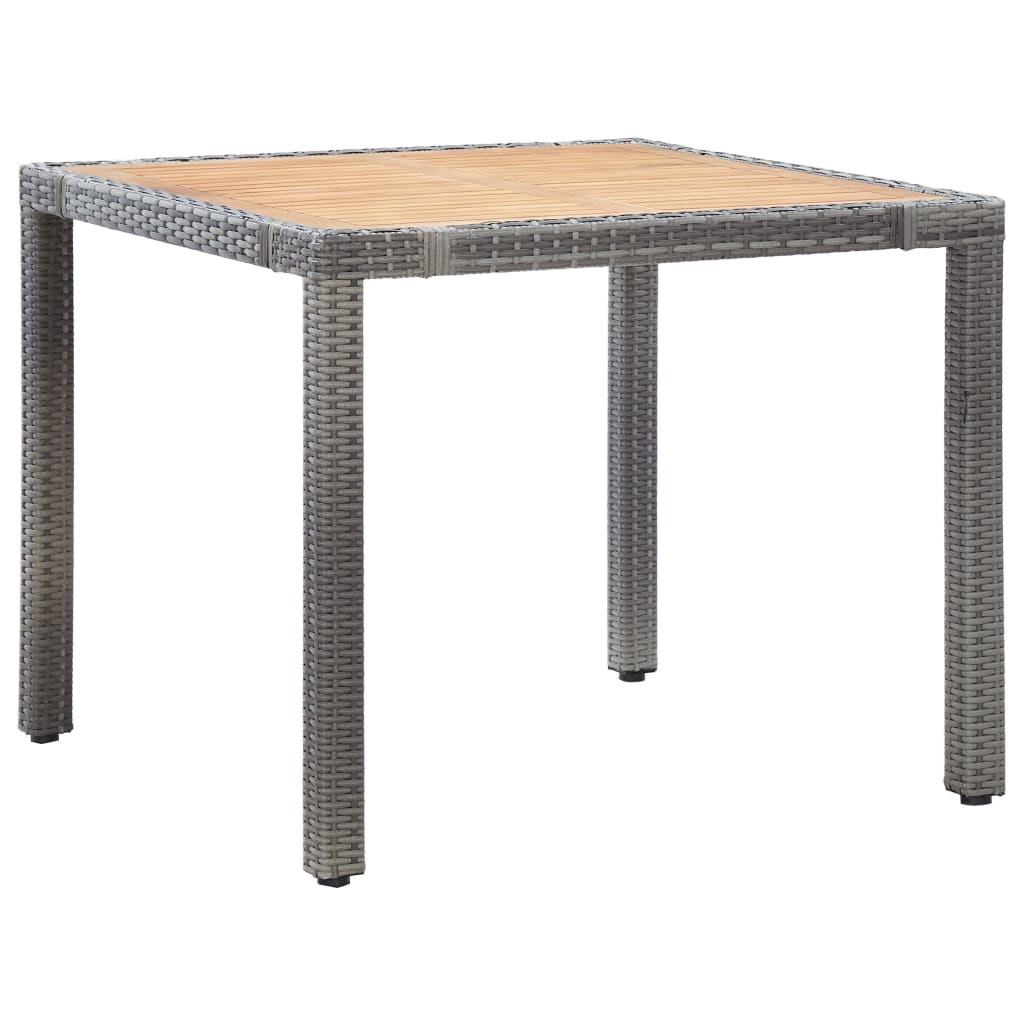 7-tlg. Garten-Essgruppe mit Auflagen Poly Rattan Schwarz