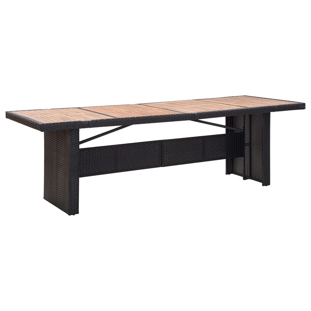vidaXL 11-tlg. Garten-Essgruppe Poly Rattan Akazienholz Schwarz