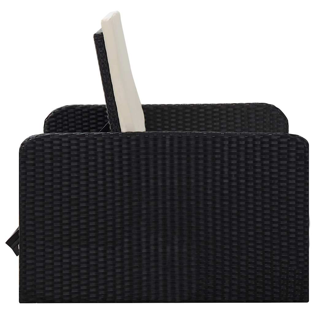 vidaXL 2-tlg. Garten-Lounge-Set mit Auflagen Poly Rattan Schwarz