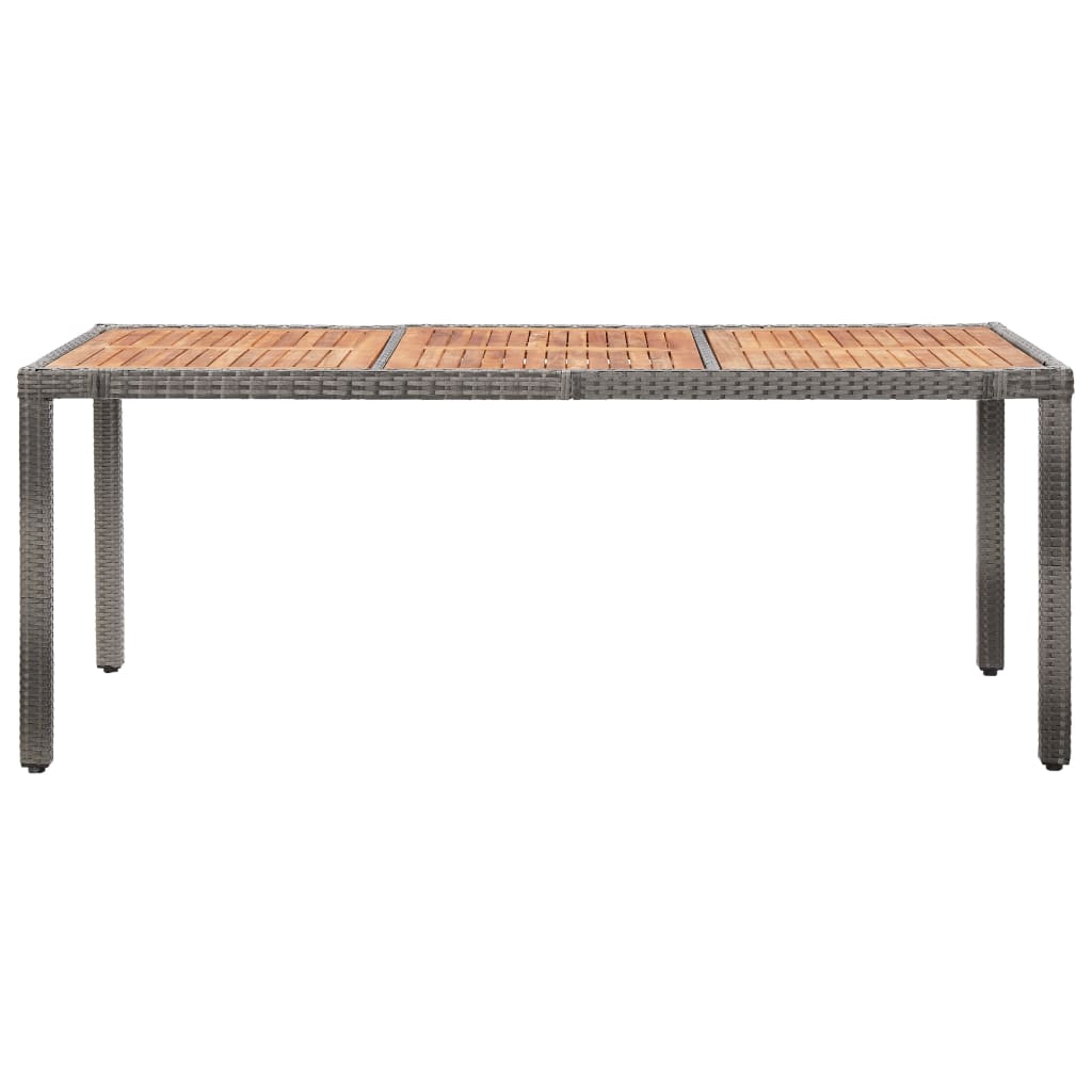 3-tlg. Garten-Essgruppe mit Kissen Poly Rattan Grau