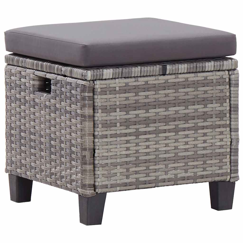 vidaXL 6-tlg. Garten-Sofagarnitur mit Auflagen Poly Rattan Dunkelgrau