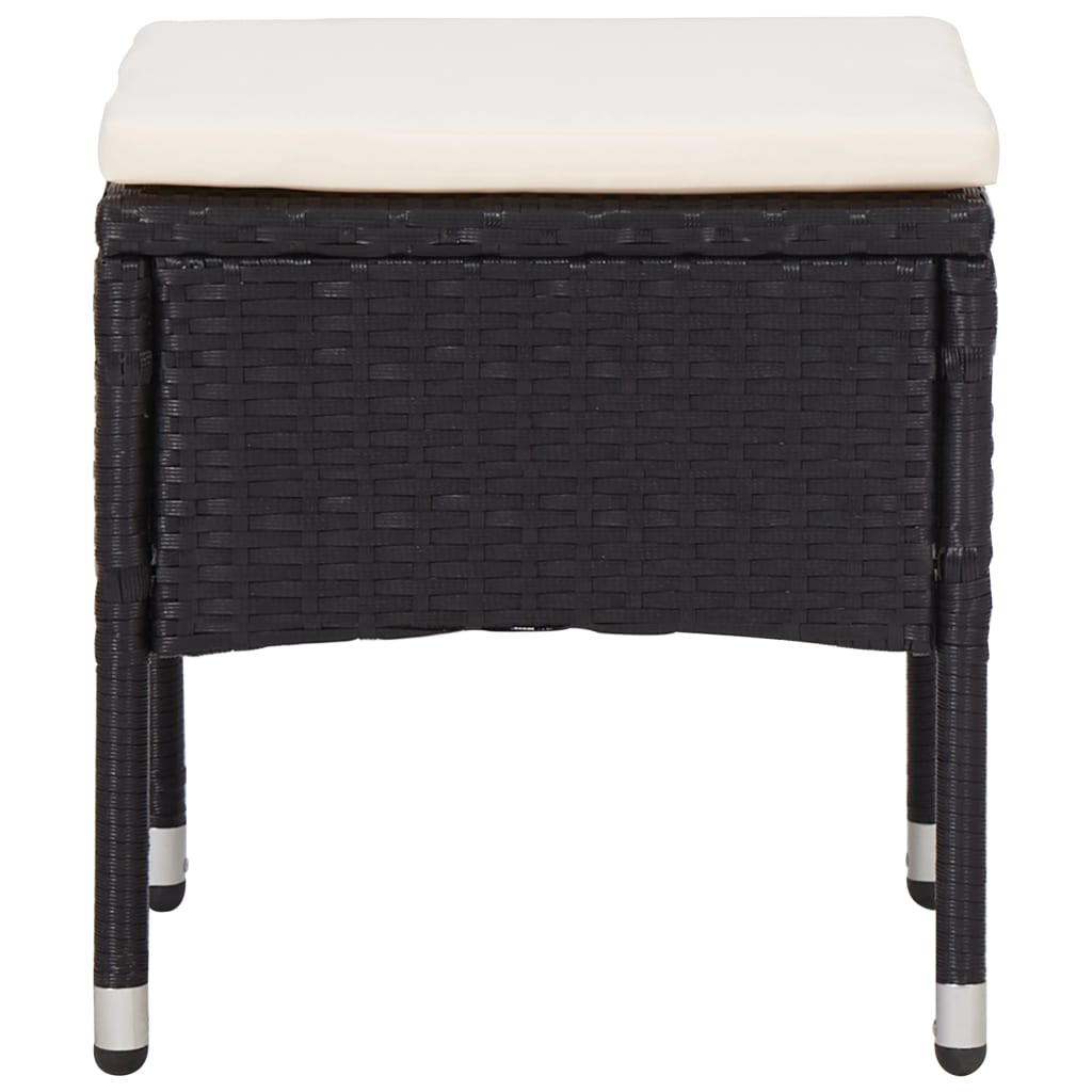 vidaXL 5-tlg. Garten-Essgruppe Schwarz Poly Rattan und Glas