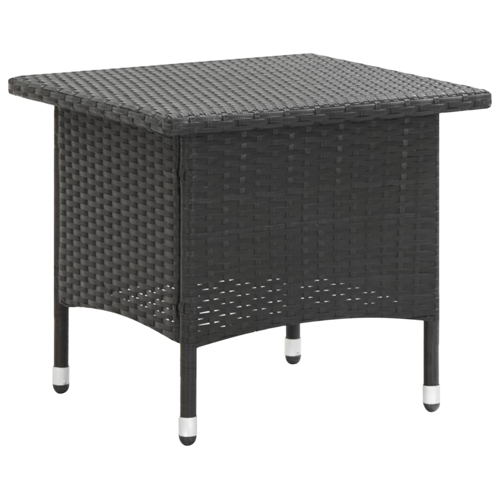 vidaXL Beistelltisch Schwarz 50x50x47 cm Poly Rattan