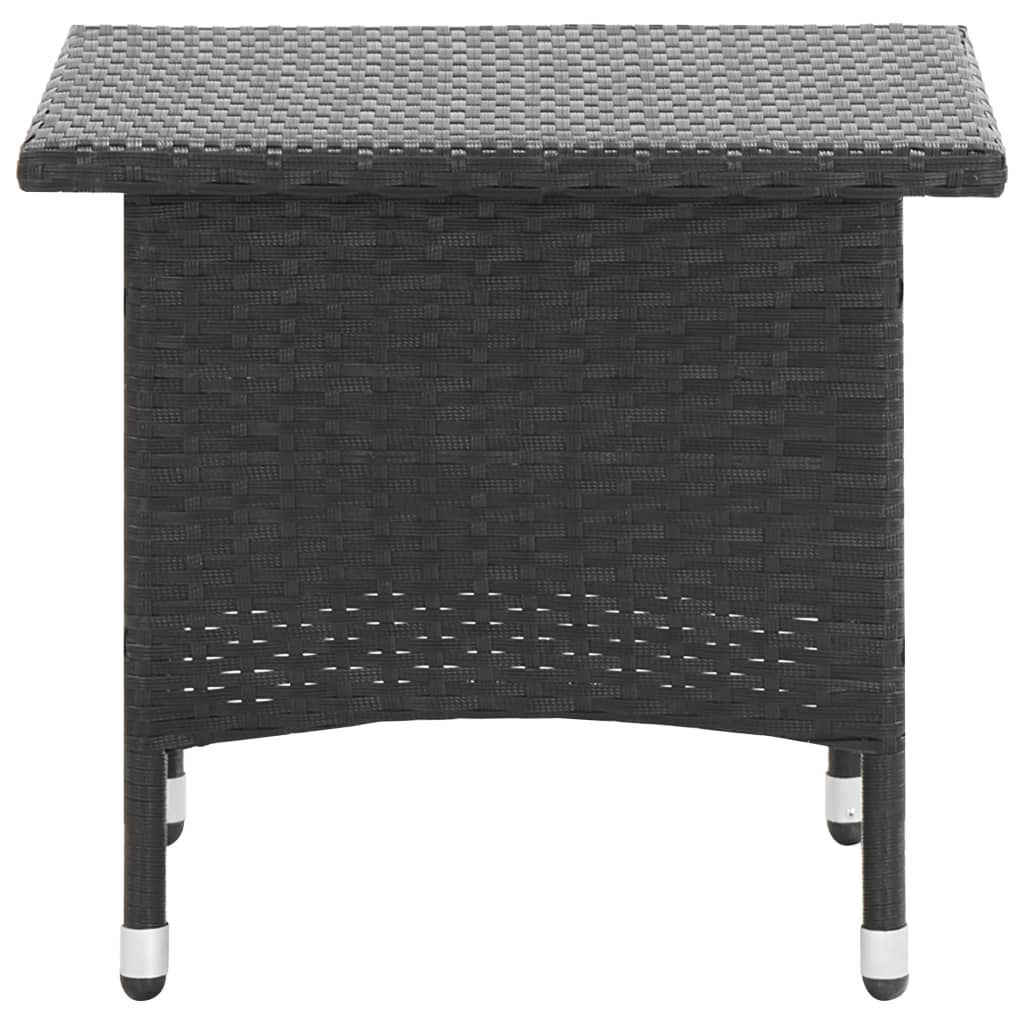 vidaXL Beistelltisch Schwarz 50x50x47 cm Poly Rattan