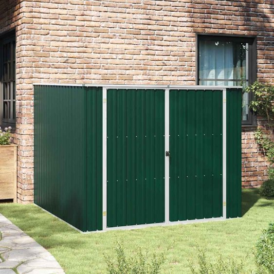 vidaXL Gerätehaus Grün 195x198x159 cm Verzinkter Stahl