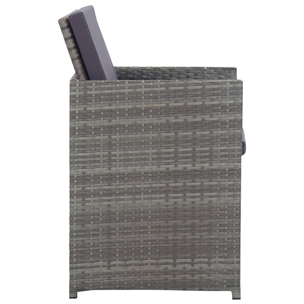 vidaXL 5-tlg. Garten-Essgruppe Poly Rattan Akazie Massivholz Anthrazit