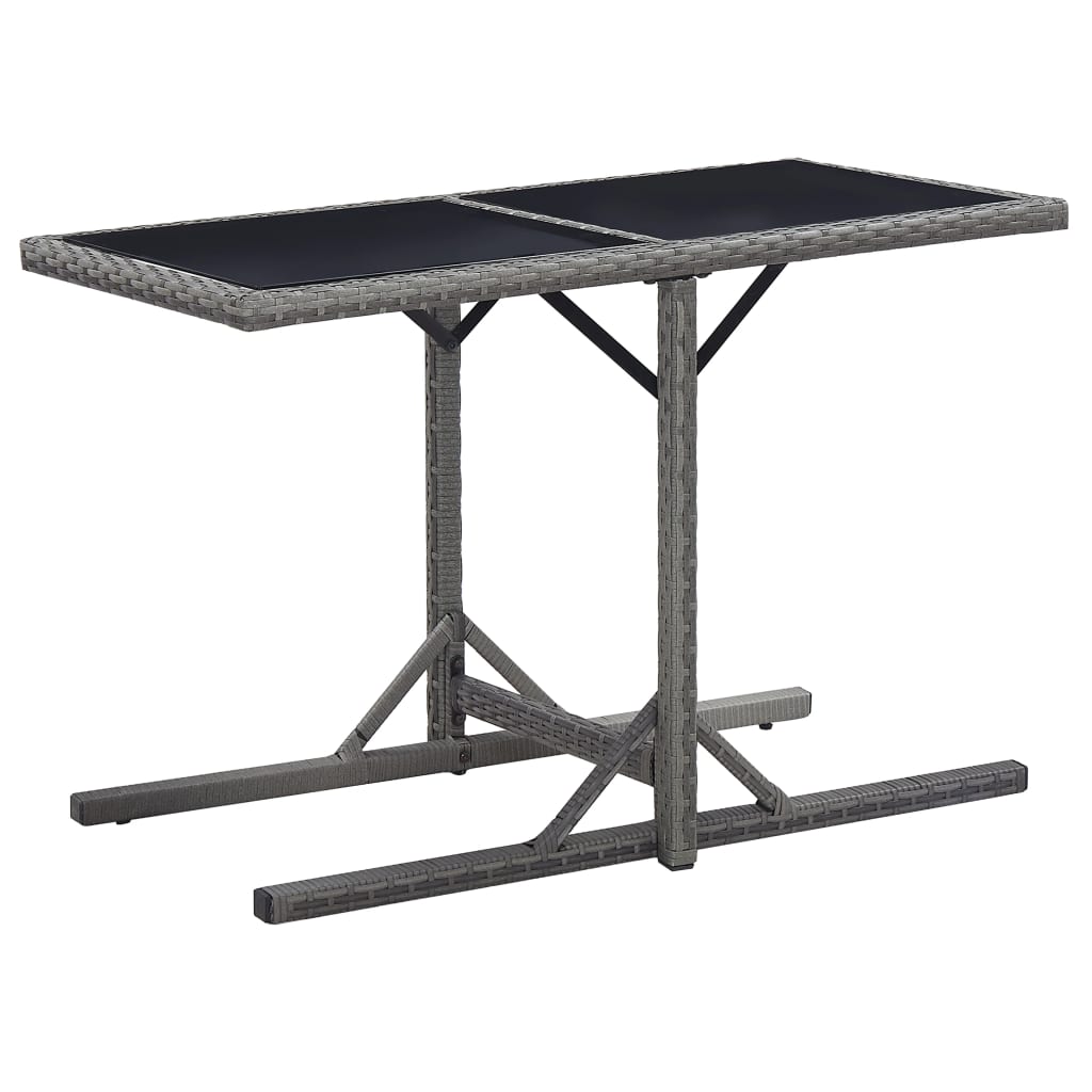 vidaXL 3-tlg. Bistro-Set mit Kissen Poly Rattan Grau