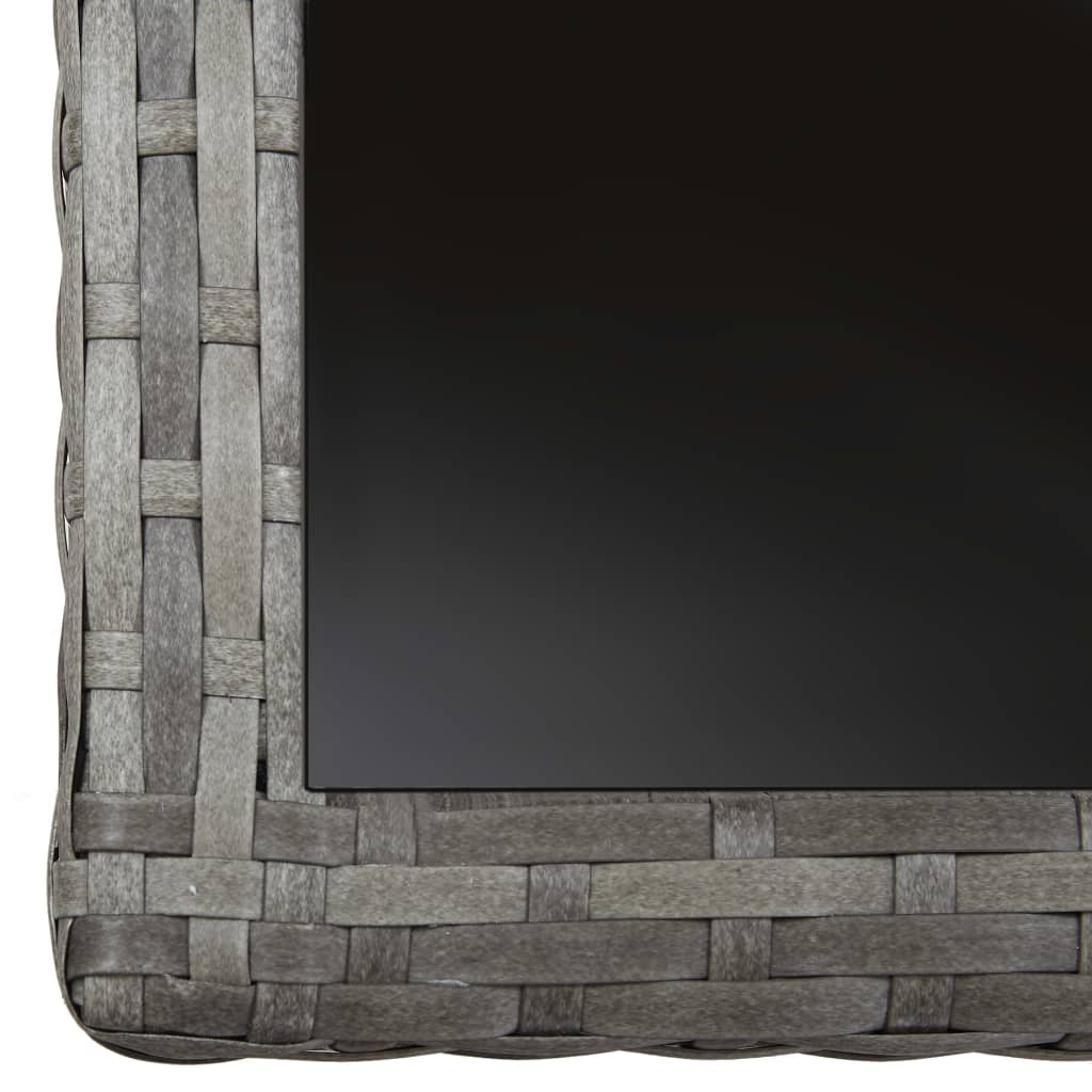 vidaXL 3-tlg. Bistro-Set mit Kissen Poly Rattan Grau