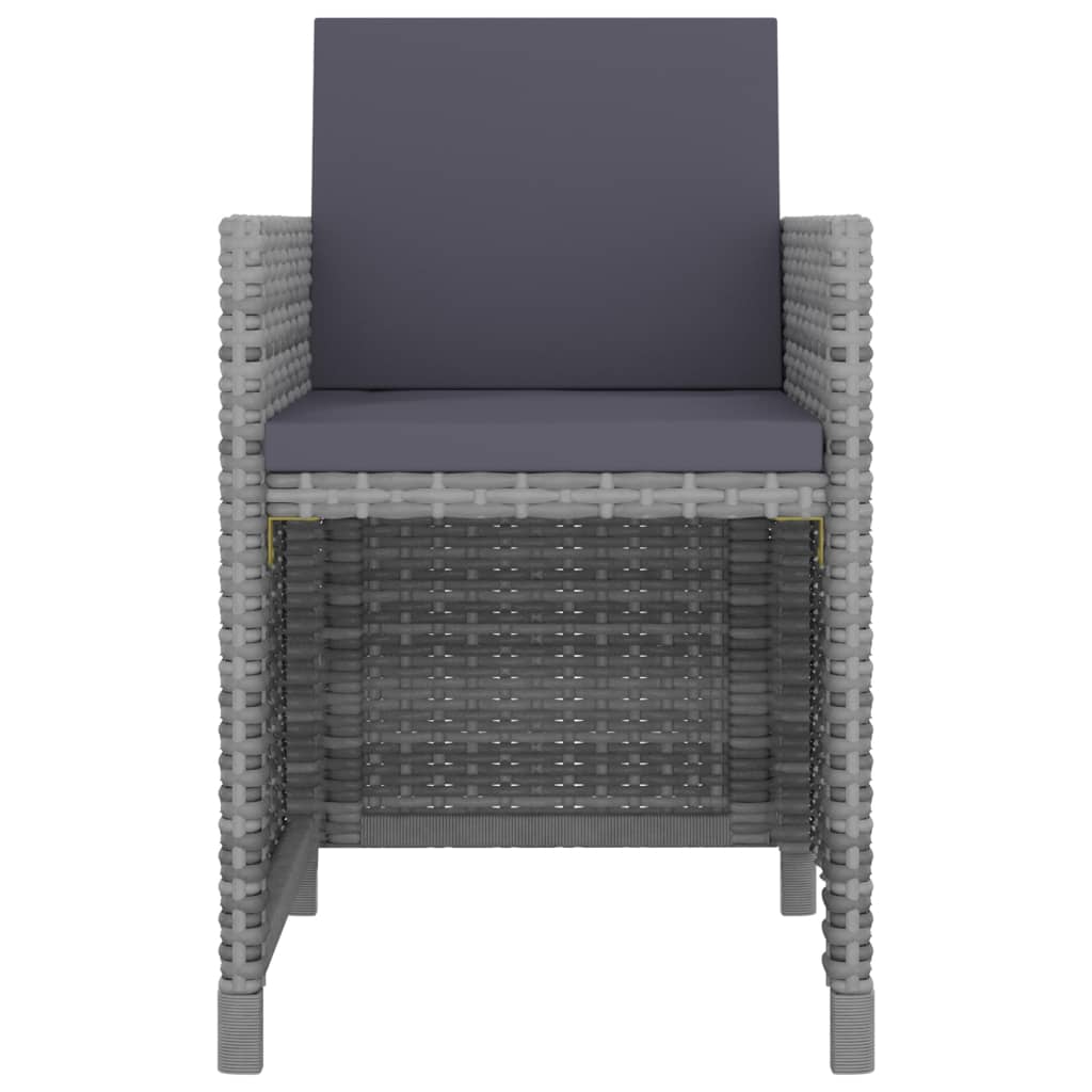 vidaXL 9-tlg. Garten-Essgruppe mit Auflagen Poly Rattan Anthrazit