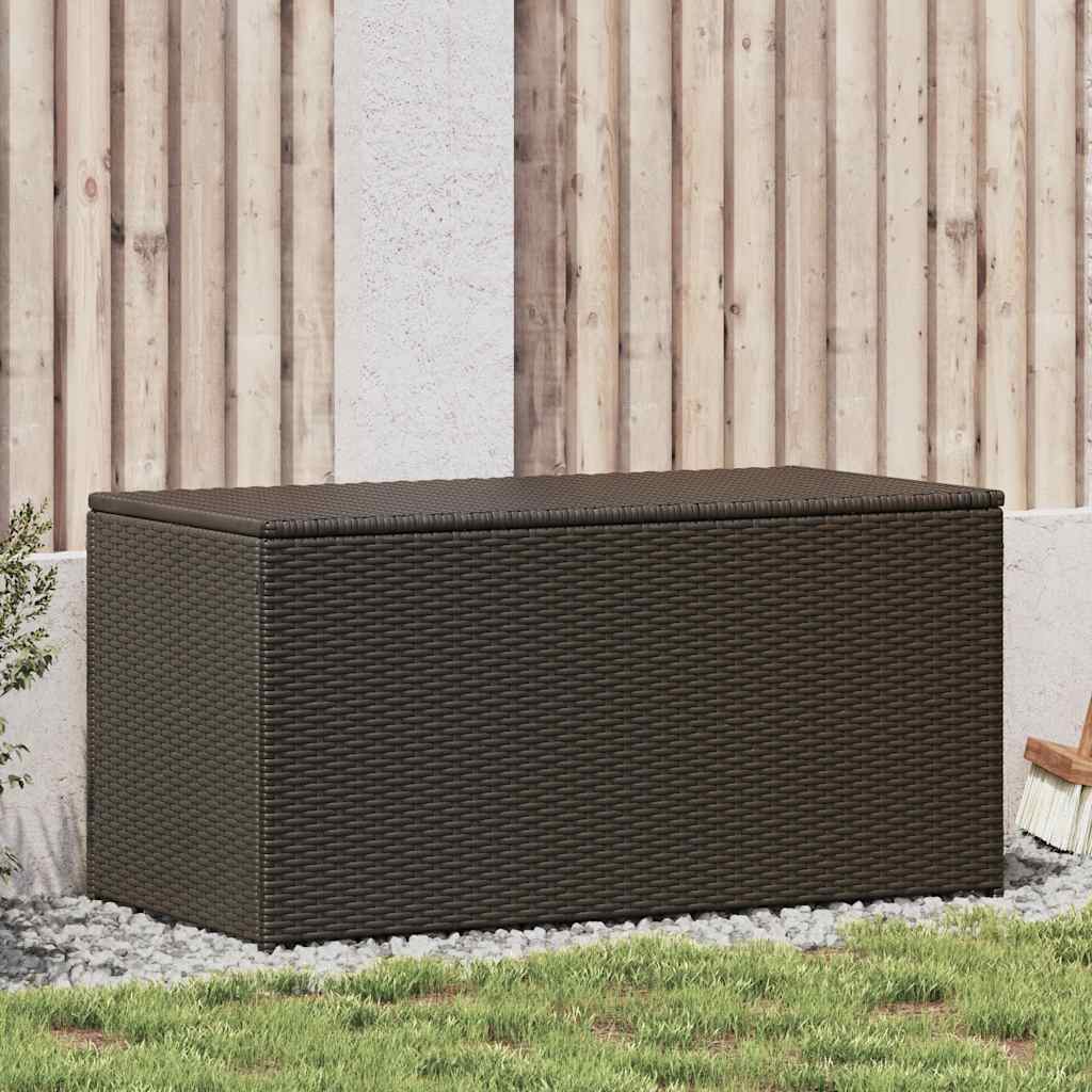 vidaXL Gartentruhe Schwarz 283L Poly Rattan