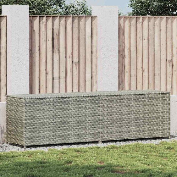 vidaXL Gartentruhe Schwarz 283L Poly Rattan