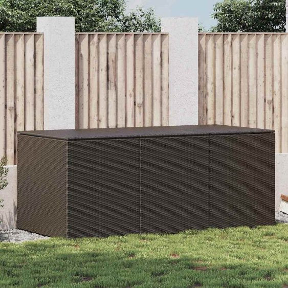 vidaXL Gartentruhe Schwarz 283L Poly Rattan