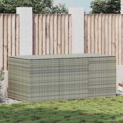 vidaXL Gartentruhe Schwarz 283L Poly Rattan