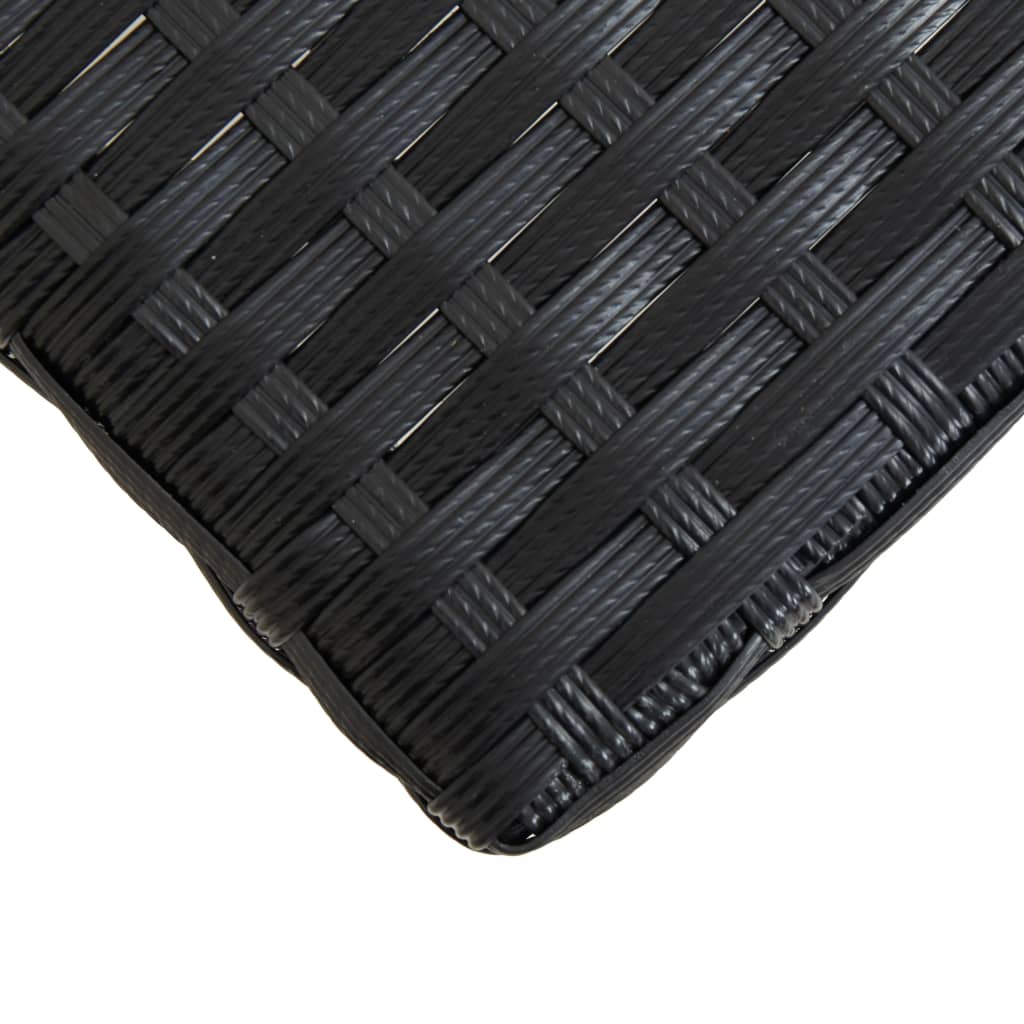 vidaXL Gartenbank 120 cm Schwarz Poly Rattan und Massivholz Akazie