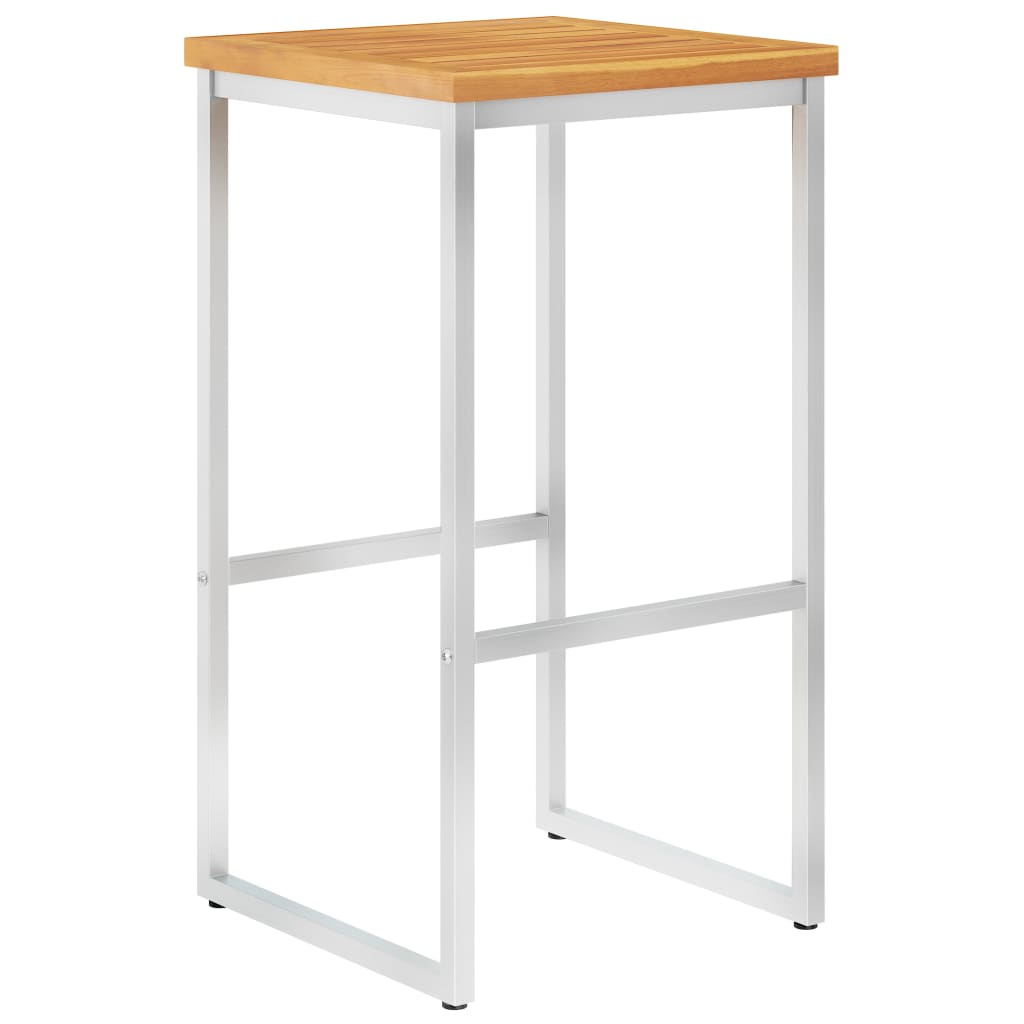 vidaXL Barhocker 2 Stk. Massivholz Akazie und Edelstahl