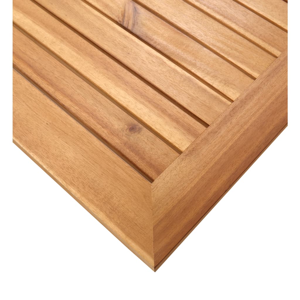 vidaXL Garten-Esstisch 140x80x75 cm Massivholz Teak und Edelstahl