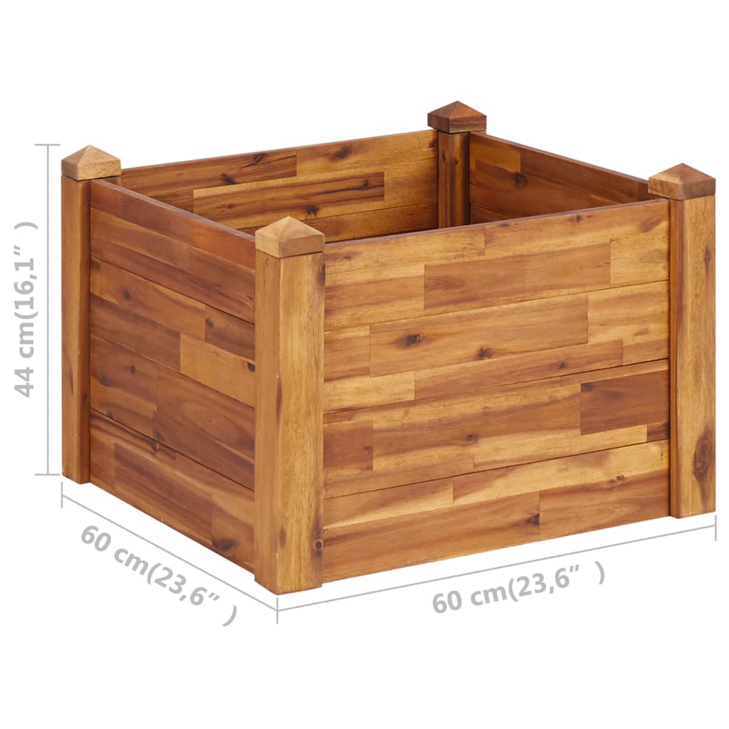 vidaXL Garten-Hochbeet 60 x 60 x 44 cm Massivholz Akazie