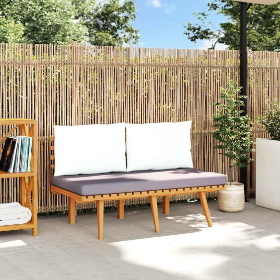 vidaXL 2-Sitzer-Gartensofa mit Kissen Massivholz Akazie