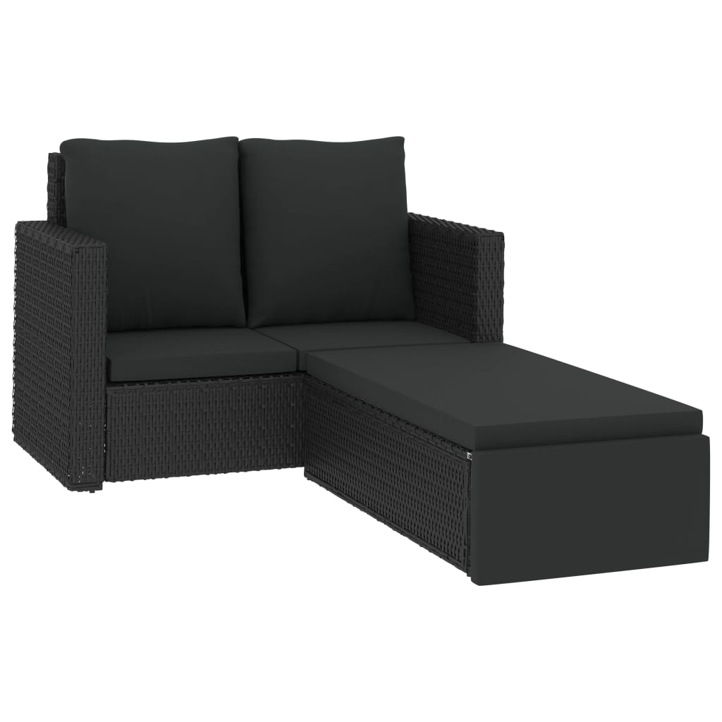 vidaXL 2-tlg. Garten-Lounge-Set mit Auflagen Poly Rattan Braun