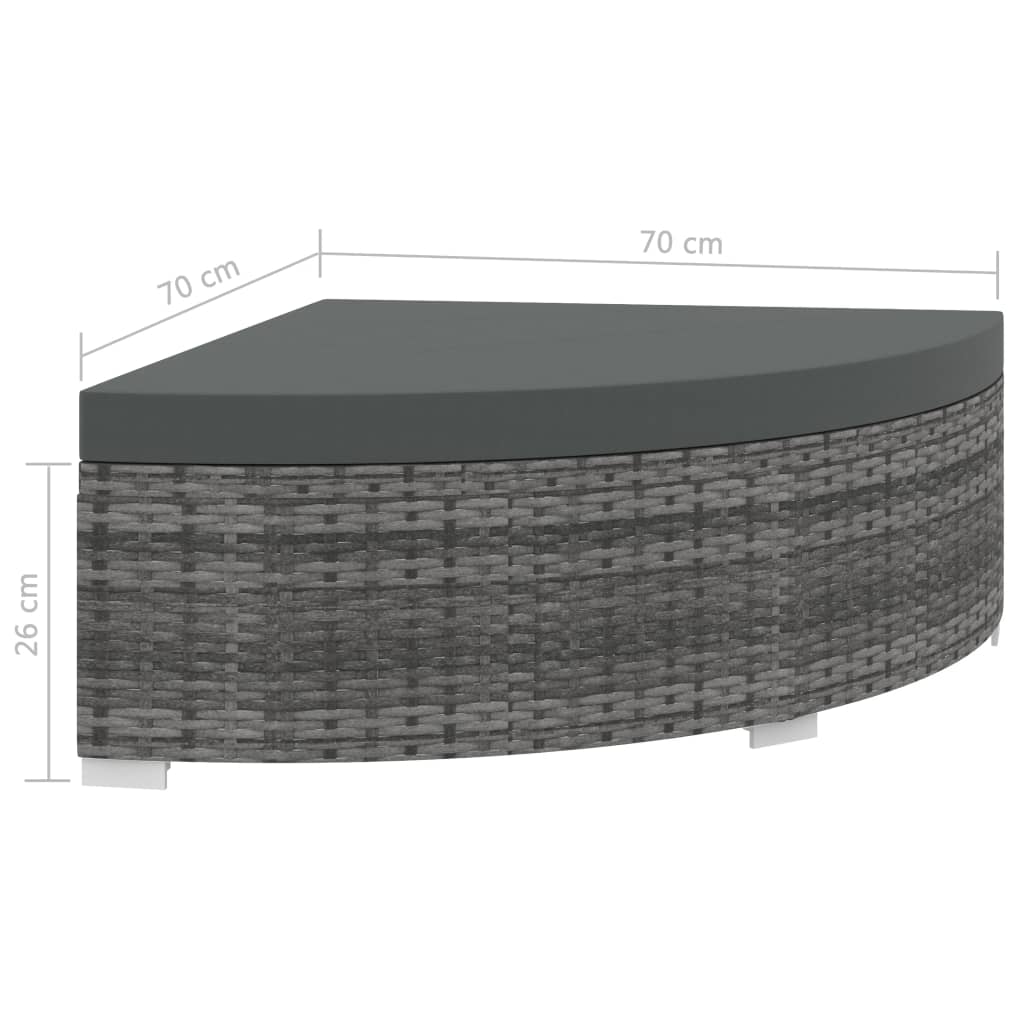 vidaXL 6-tlg. Garten-Lounge-Set mit Kissen Poly Rattan Grau