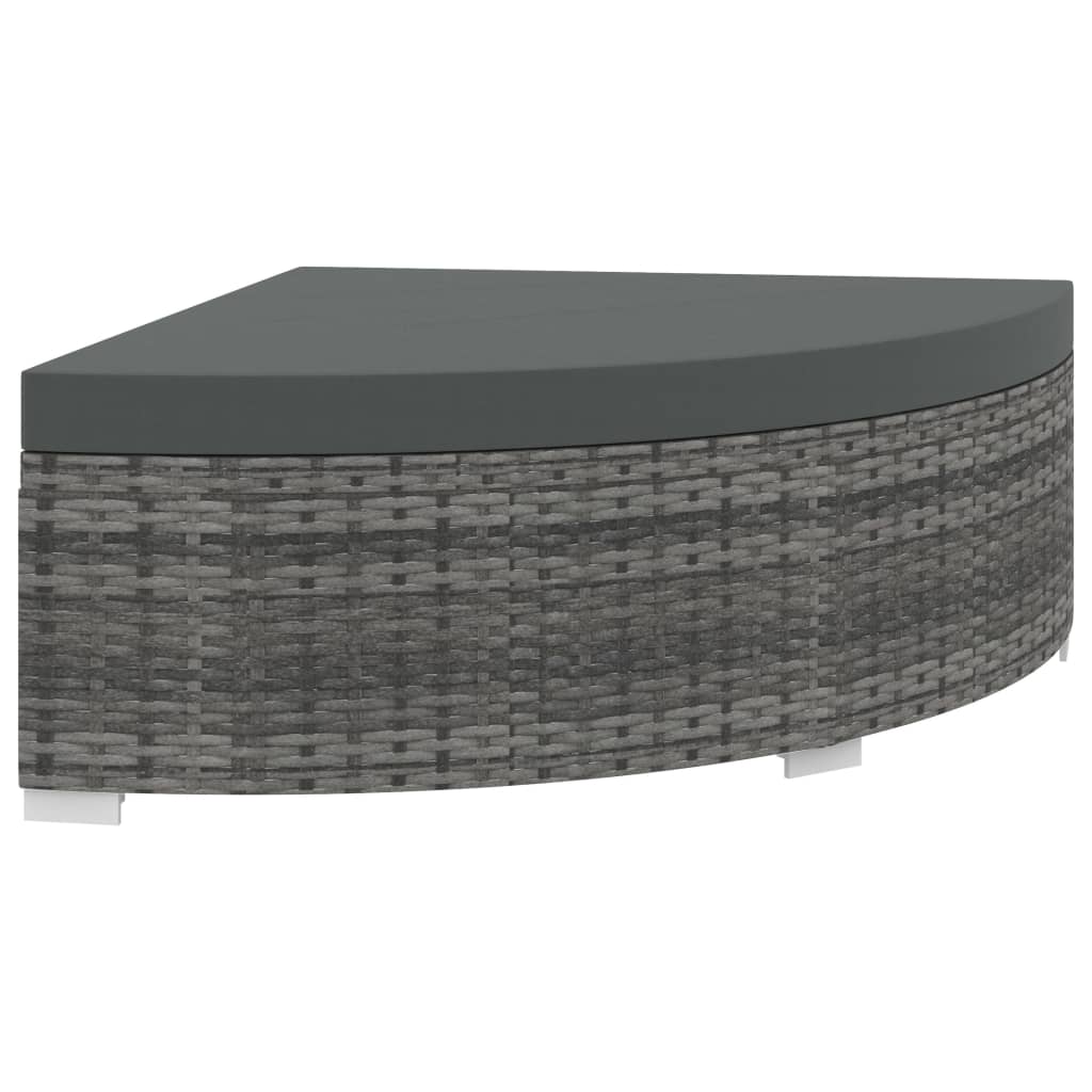 vidaXL 6-tlg. Garten-Lounge-Set mit Kissen Poly Rattan Grau