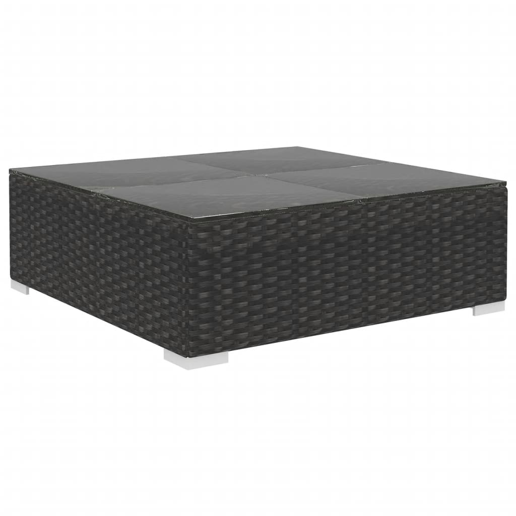 vidaXL 9-tlg. Garten-Lounge-Set mit Auflagen Poly Rattan Schwarz