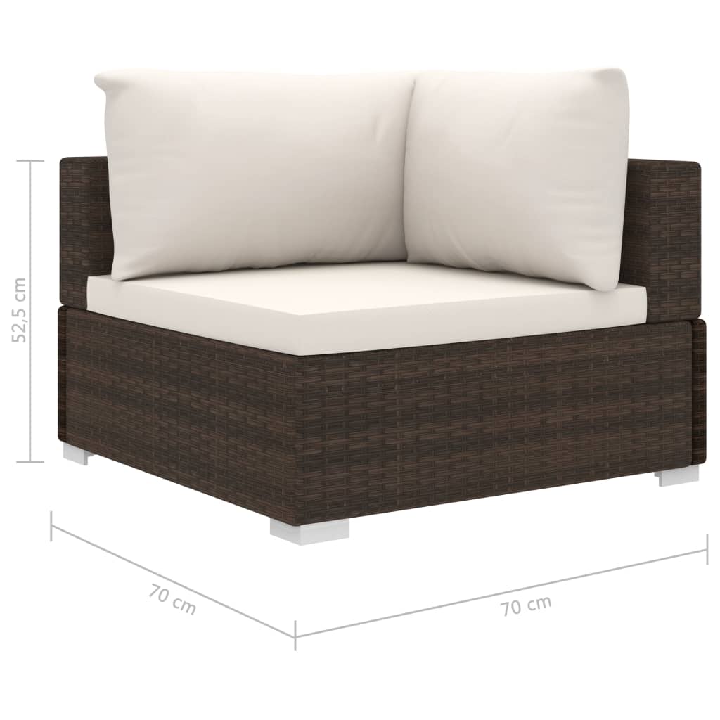 vidaXL 4-tlg. Garten-Lounge-Set mit Auflagen Poly Rattan Braun