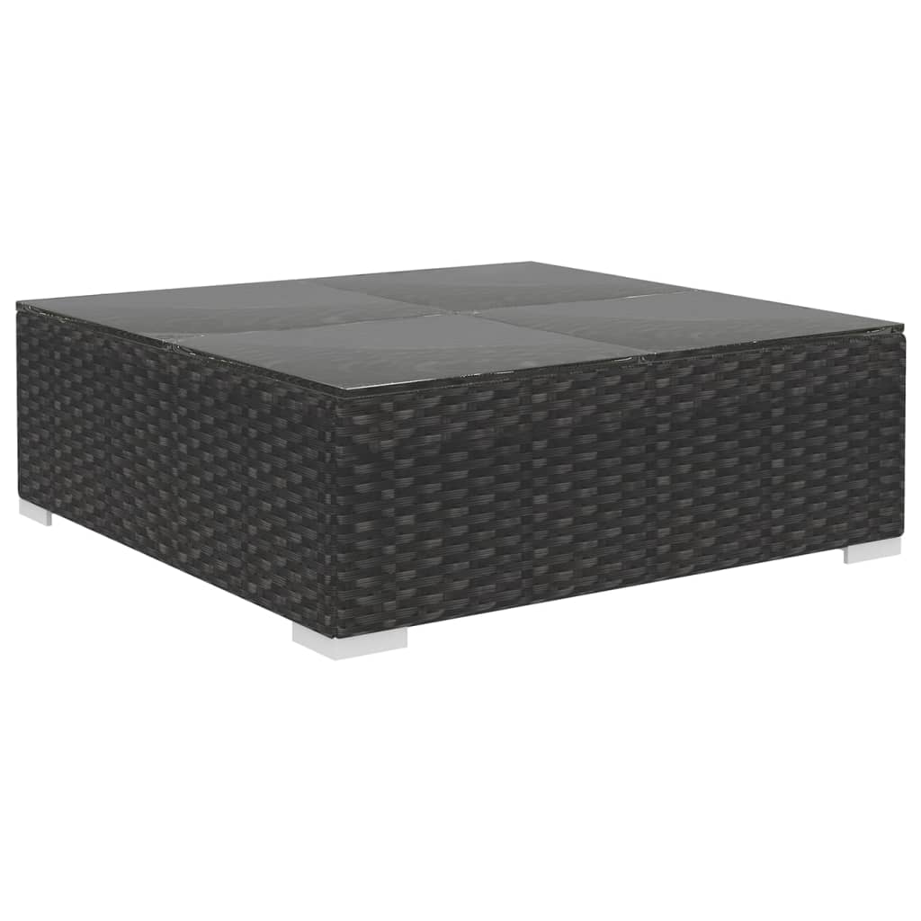 vidaXL 9-tlg. Garten-Lounge-Set mit Auflagen Poly Rattan Schwarz