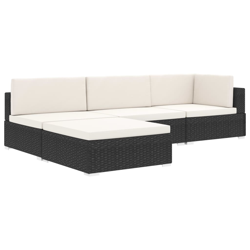 vidaXL Modular-Sofa-Mittelteil 1 Stk. + Auflagen Poly Rattan Braun
