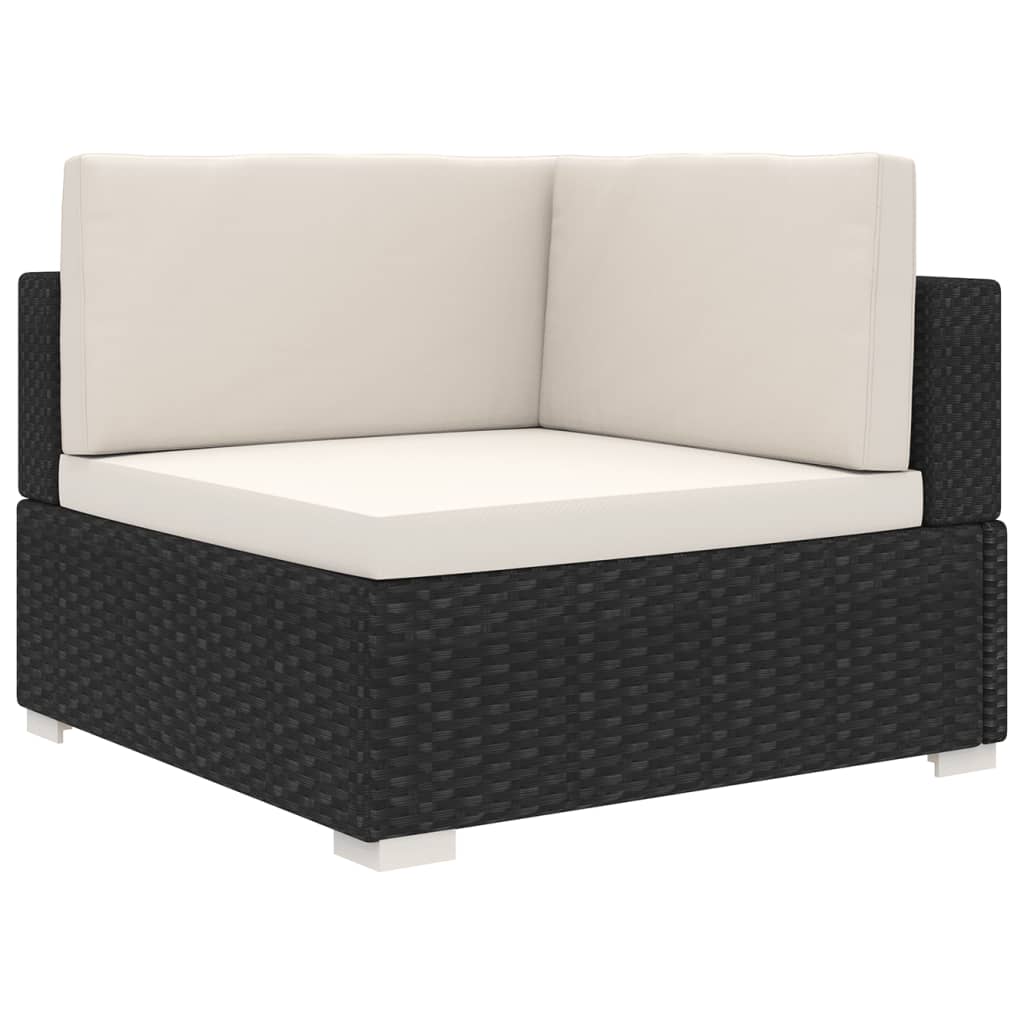 vidaXL Modular-Sofa-Mittelteil 1 Stk. + Auflagen Poly Rattan Braun
