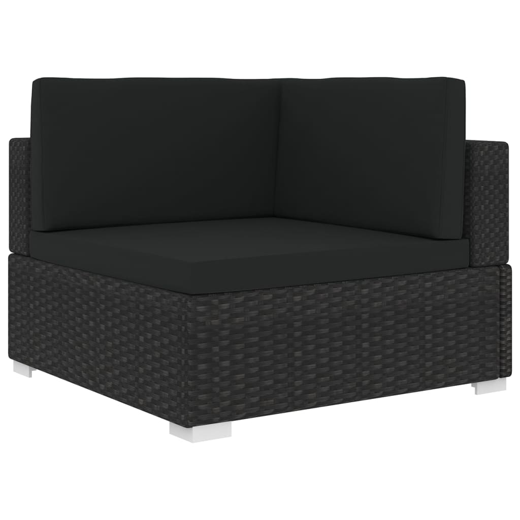 vidaXL Modular-Sofa-Mittelteil 1 Stk. + Auflagen Poly Rattan Braun