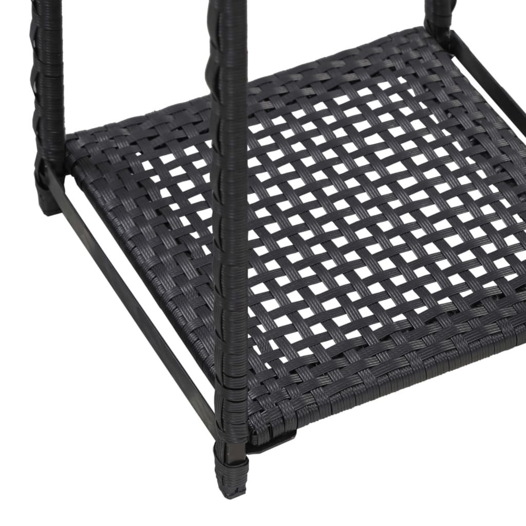 vidaXL Regal Schwarz 30x30x90 cm Poly Rattan