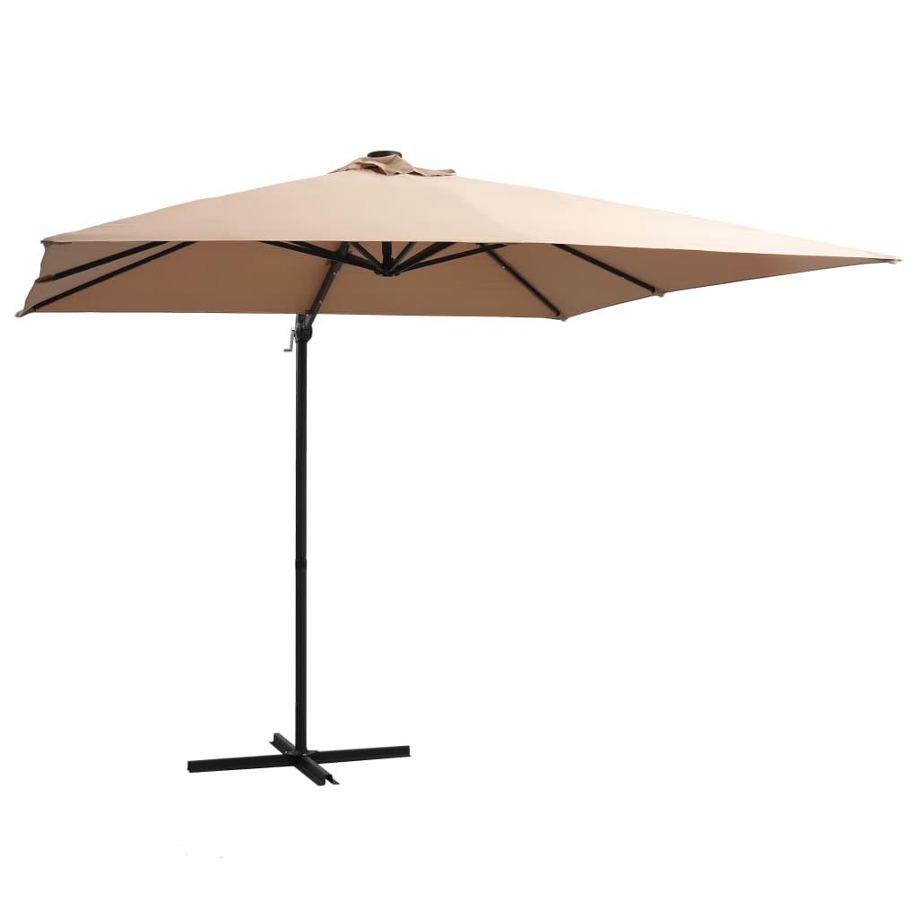 Ampelschirm mit LED-Beleuchtung 250x250 cm Bordeauxrot