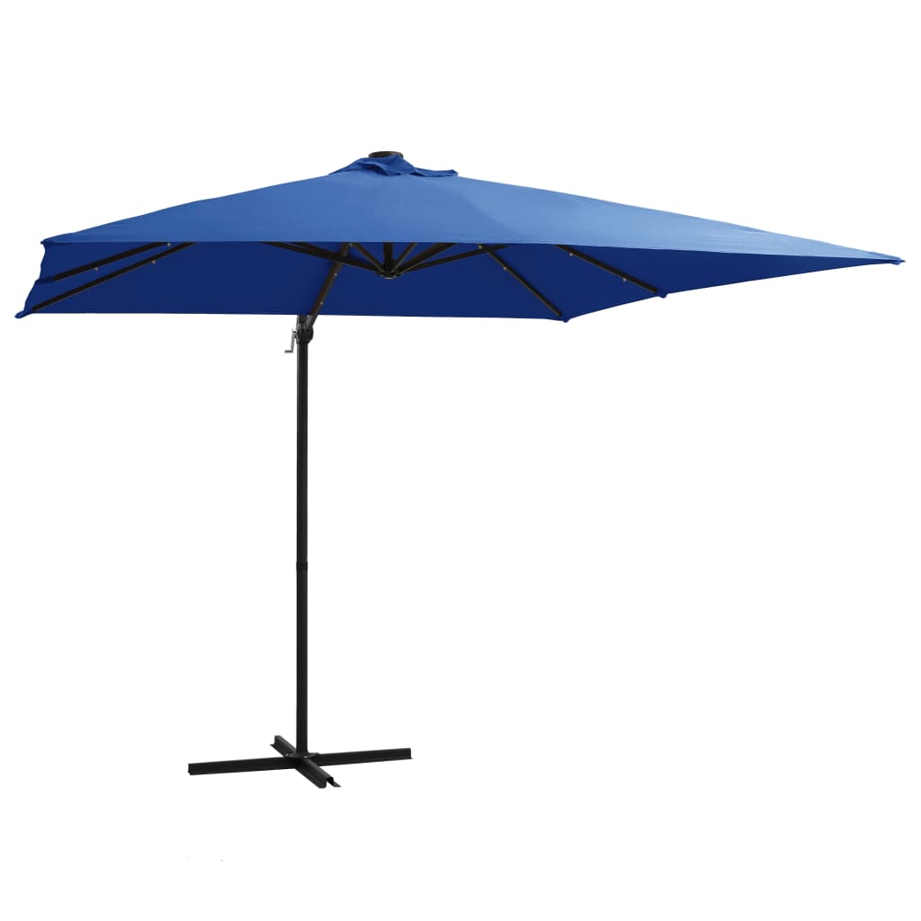 Ampelschirm mit LED-Beleuchtung 250x250 cm Bordeauxrot