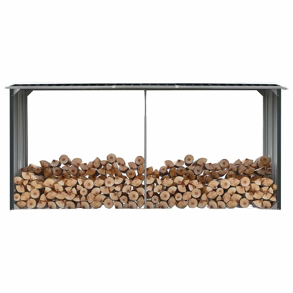 vidaXL Brennholzlager aus verzinktem Stahl 330 x 92 x 153 cm Grau
