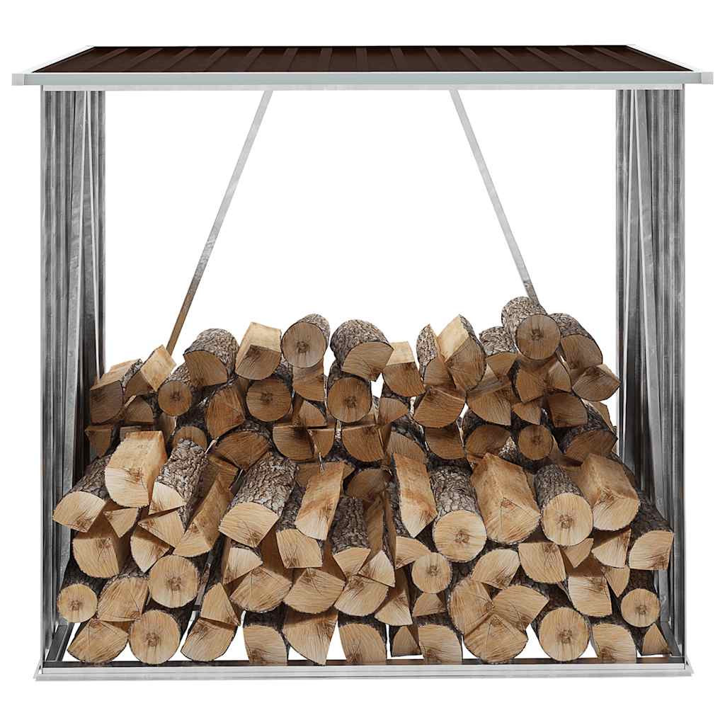 vidaXL Brennholzlager Verzinkter Stahl 163 x 83 x 154 cm Grau