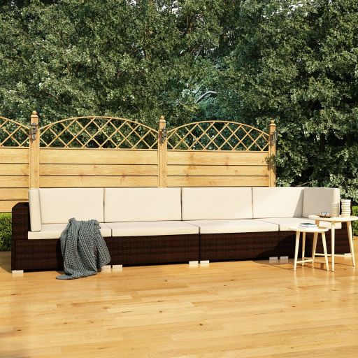 vidaXL 3-tlg. Garten-Sofagarnitur mit Auflagen Poly Rattan Schwarz