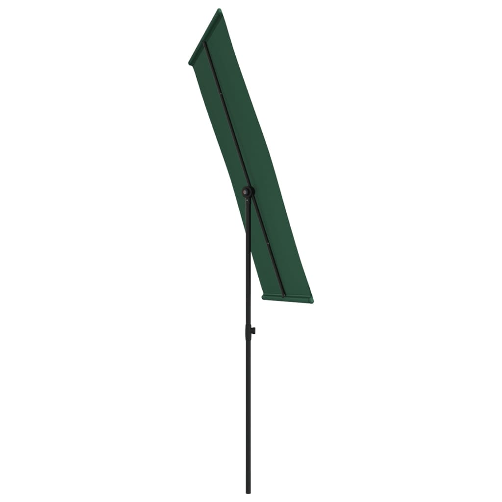vidaXL Sonnenschirm mit Aluminium-Mast 180x110 cm Grün