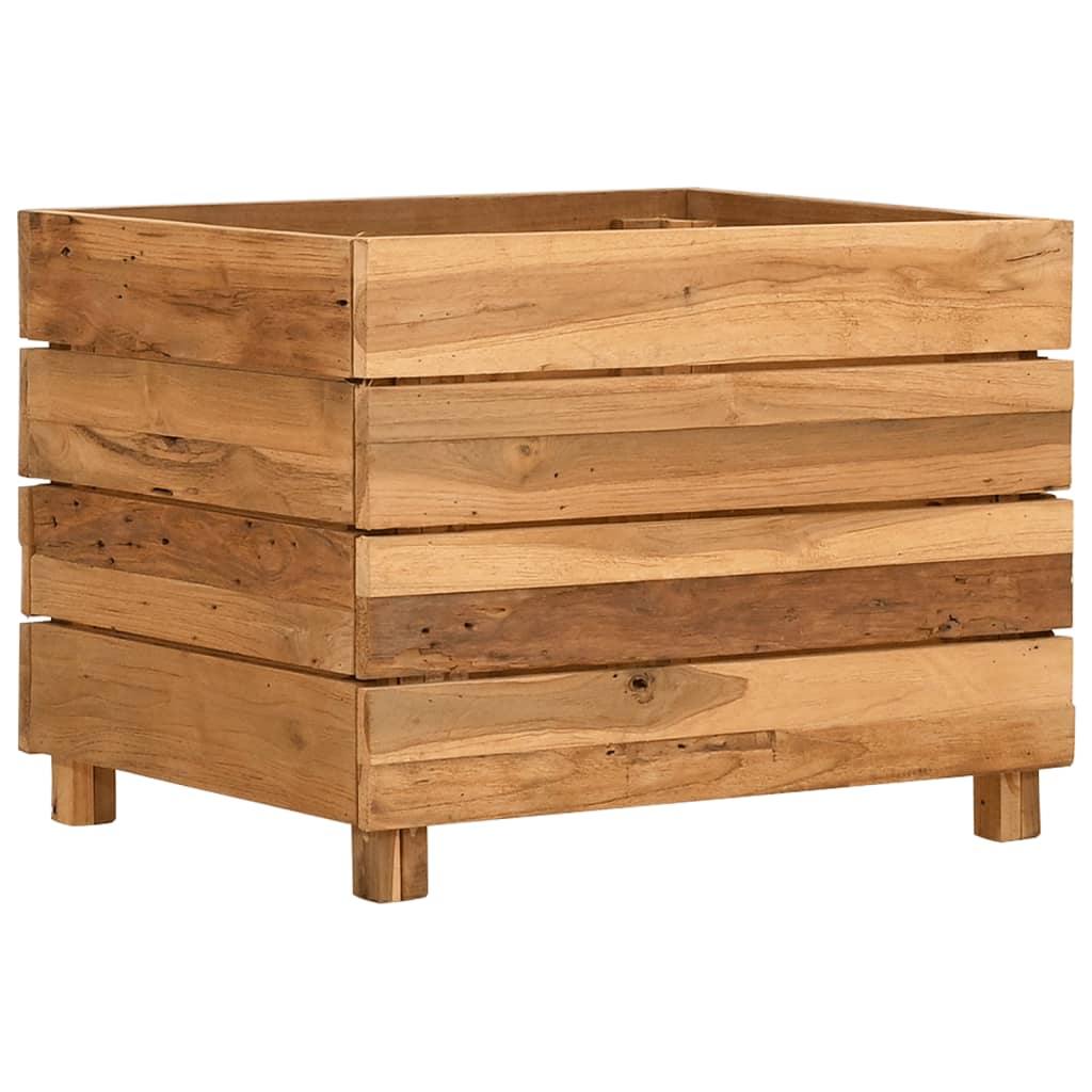 vidaXL Hochbeet 50x40x38 cm Teak Altholz und Stahl
