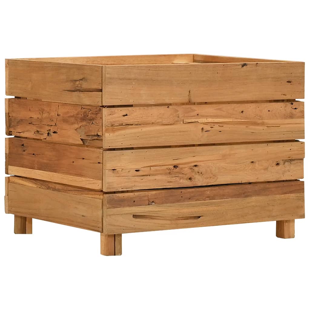vidaXL Hochbeet 50x40x38 cm Teak Altholz und Stahl