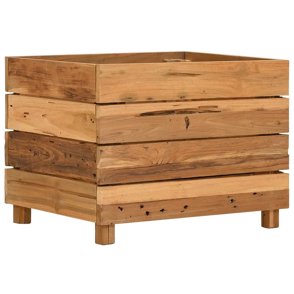 vidaXL Hochbeet 50x40x38 cm Teak Altholz und Stahl