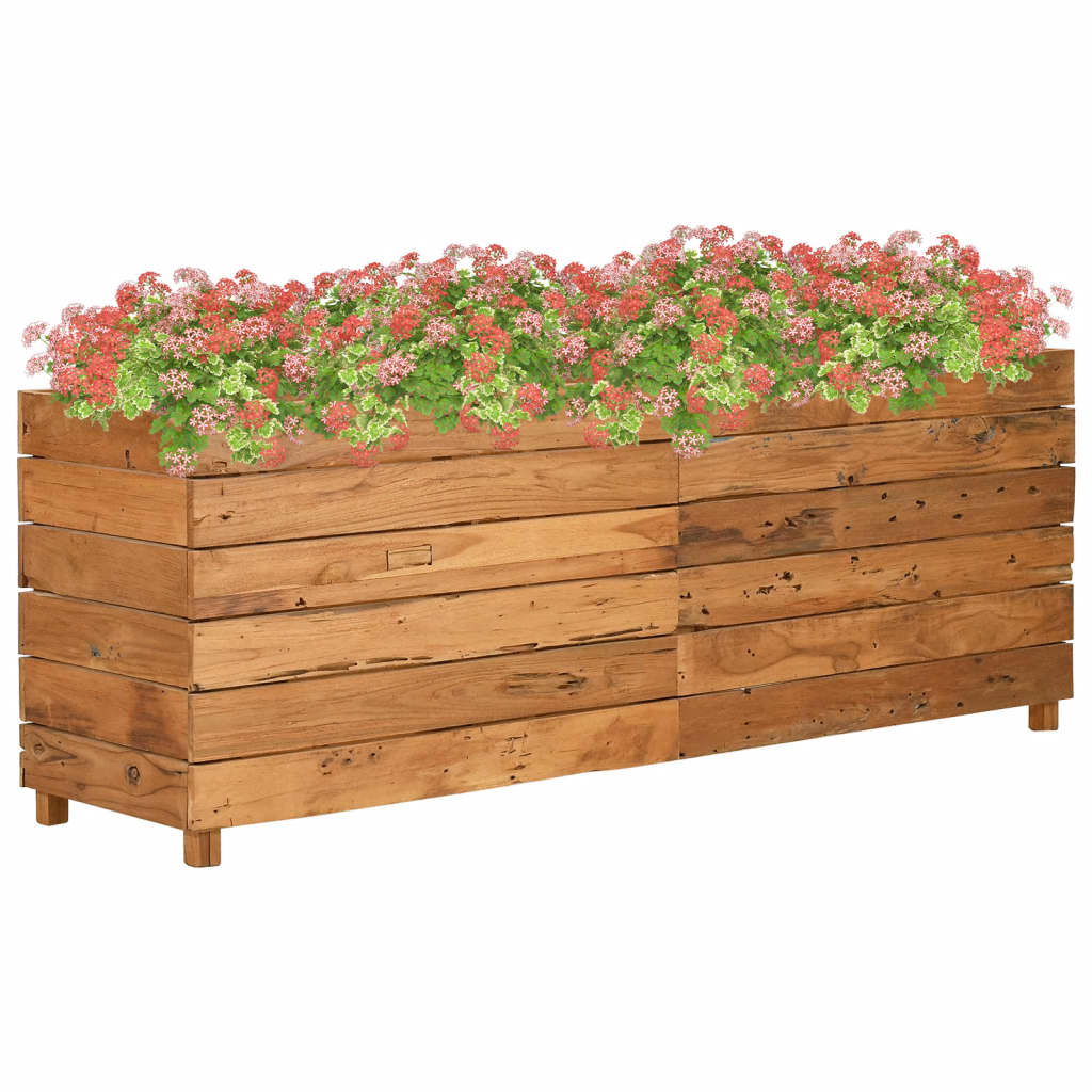 vidaXL Hochbeet 50x40x38 cm Teak Altholz und Stahl