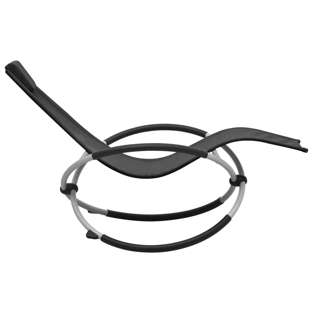 vidaXL Kinder-Sonnenliege Stahl Schwarz