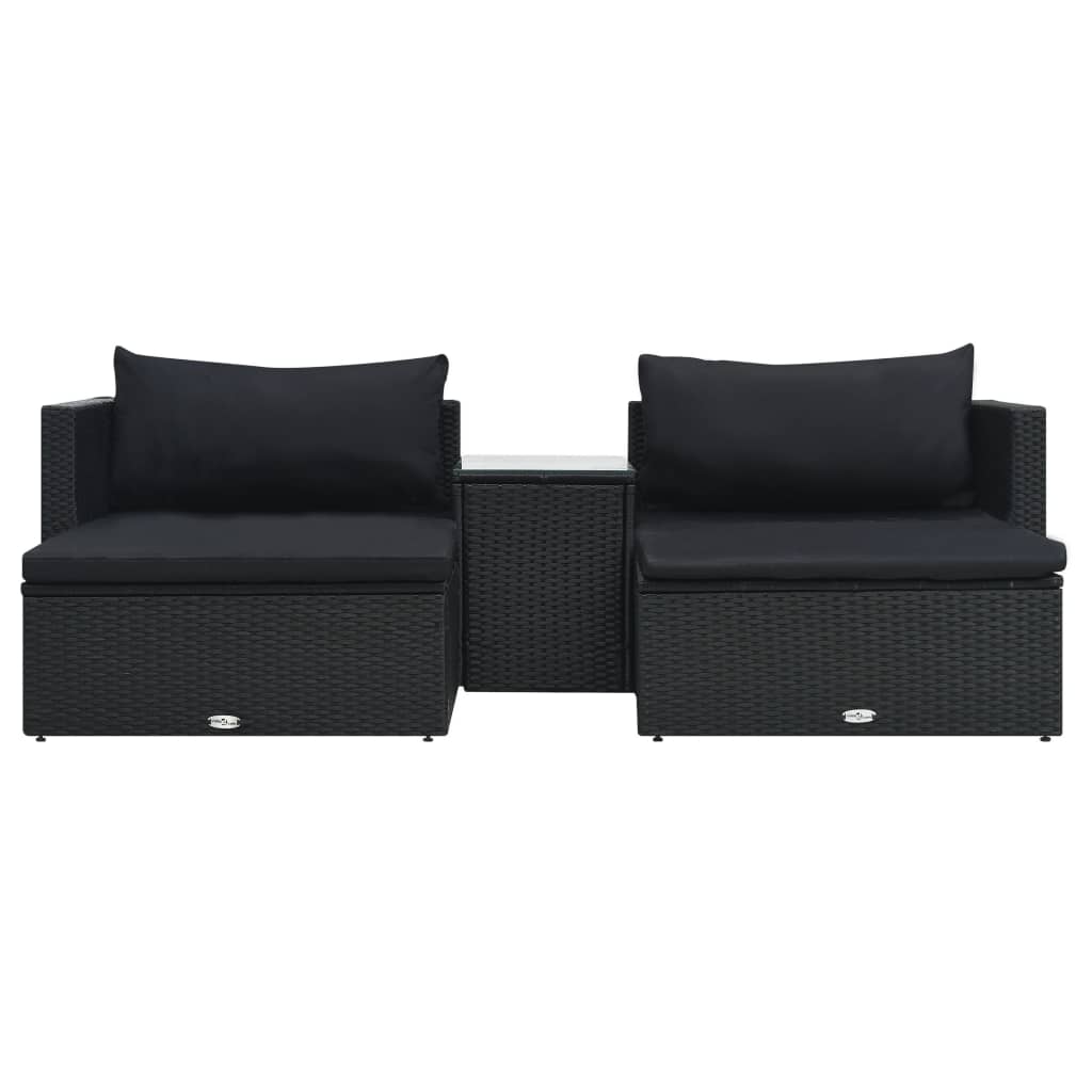 vidaXL 5-tlg. Garten-Lounge-Set mit Auflagen Poly Rattan Braun